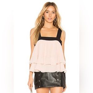 Jaklyn Sleeveless Shirred Top Size Medium